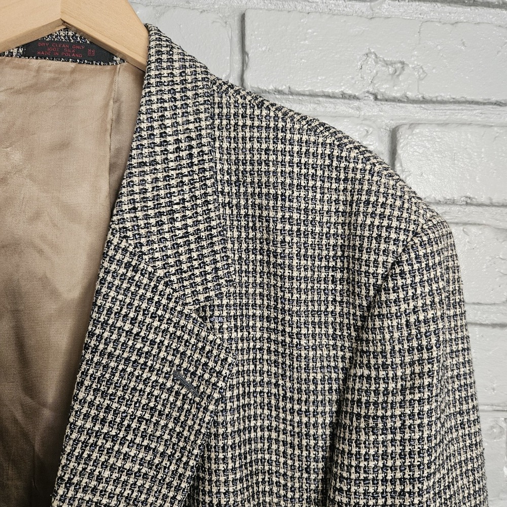 Savile Row Mens Blazer 46R Brown Sport Coat Jacket Soft Tweed Plaid - Picture 2 of 13